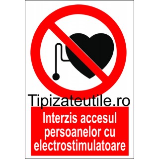 Indicator"Interzis accesul persoanelor cu electrostimulatoare"