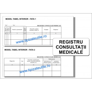 Registru Consultatii Medicale PORTRET - model 2