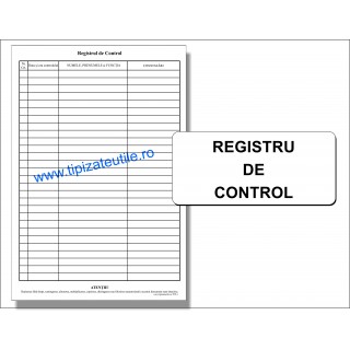 Registru de Control - 100 file / 50 file / 25 file