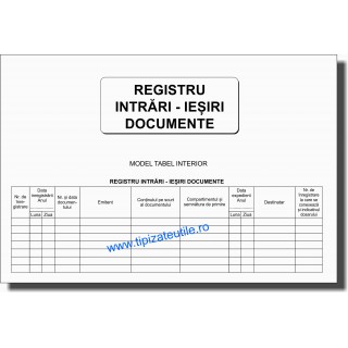 Registru intrari iesiri documente - 100 file/model 2